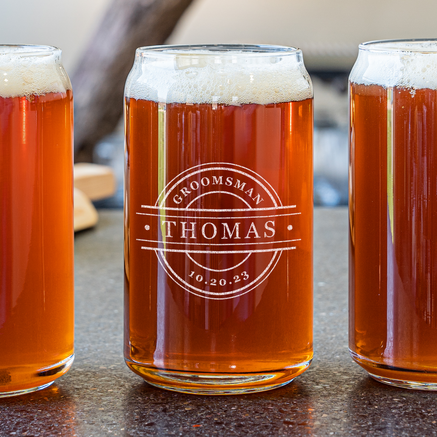Personalized Beer Can Glass For Groomsmen