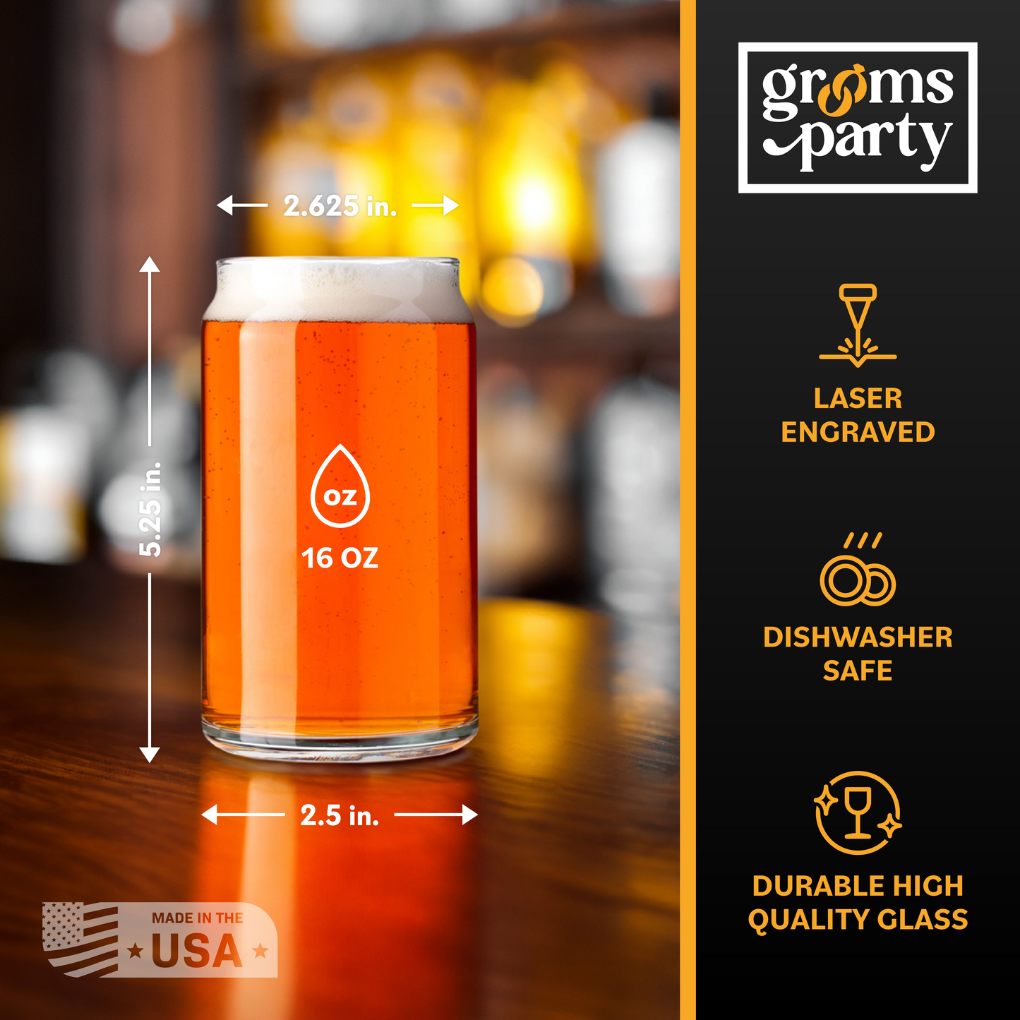 Personalized Beer Can Glass For Groomsmen