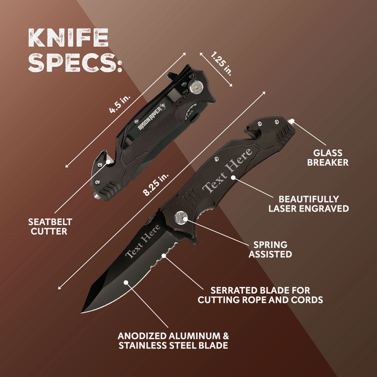 Personalized Wooden Rescue Knife