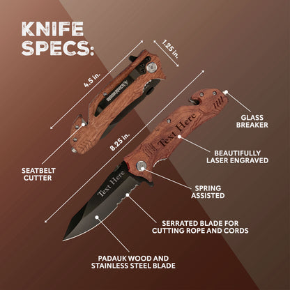 Personalized Wooden Rescue Knife