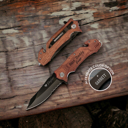 Personalized Wooden Rescue Knife